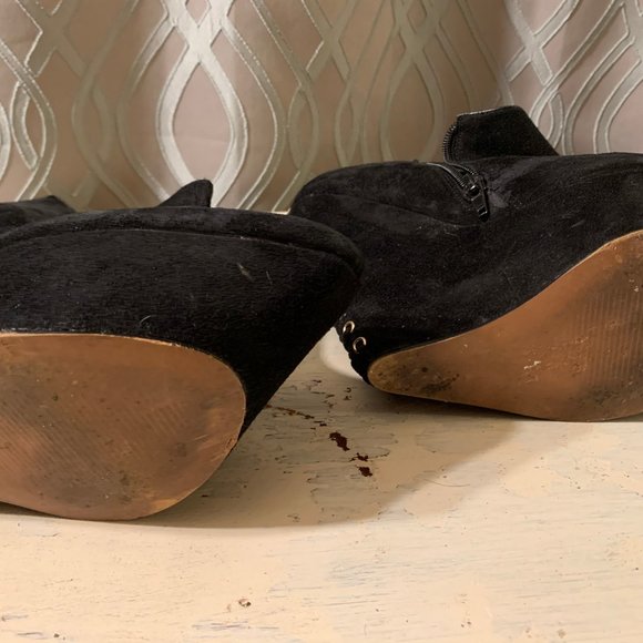 Shoemint Ankle Suede Wedge Platform Boots Size 6 - Picture 2 of 5